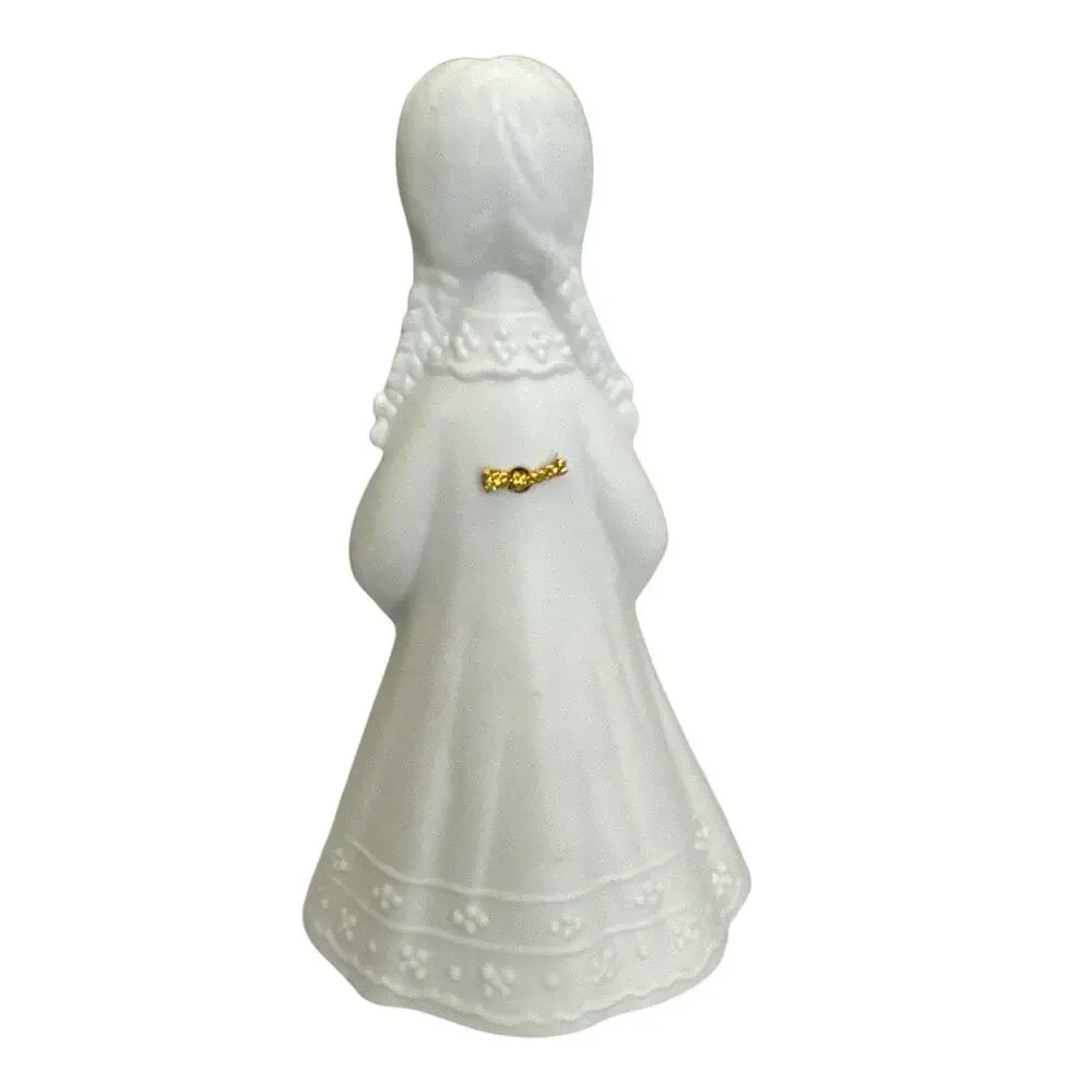 Delicate Bisque Porcelain AES Japan Choir Girl Bell 5”